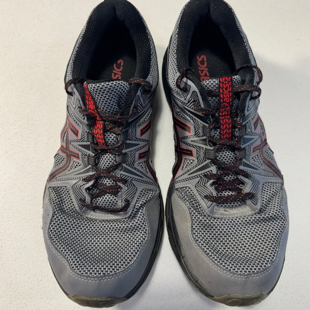 Asics Gel-Venture 8 Mens Trail Running Shoes Grey Black Red Sneakers 1011A824